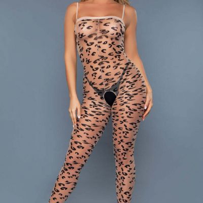 BeWicked Luscious Bodystocking Animal Print Sheer